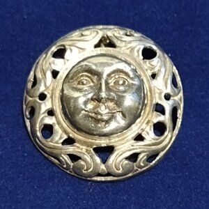 Sterling Full Moon Brooch